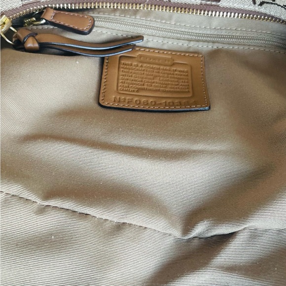 Coach Brown Signature Canvas And Leather Shoulder Bag - Picture 14 of 15